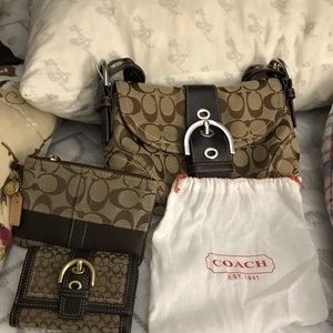 Coach purse, wallet and change purse